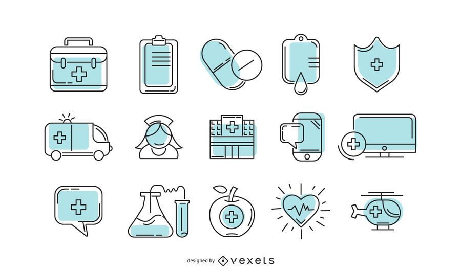 Hospital icon collection Hospital icon collection