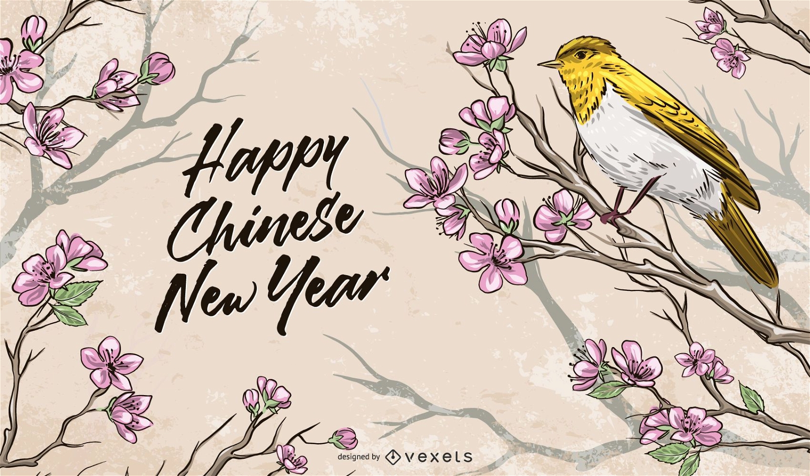 Ilustración del año nuevo chino lunar