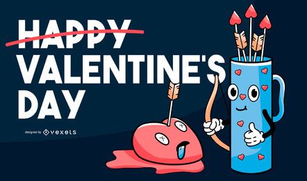 Anti valentine's day illustration Anti valentine's day illustration