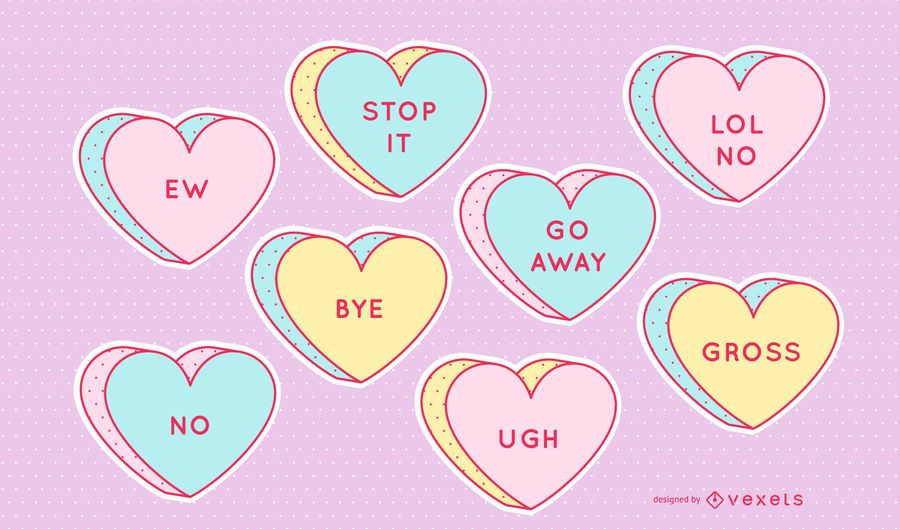 Anti Valentine Candy Herzen festgelegt Anti Valentine Candy Herzen festgelegt