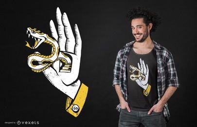 Hand with snake t-shirt design