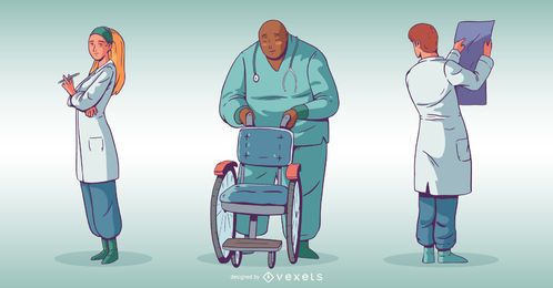 Hospital People Illustration Set Hospital People Illustration Set