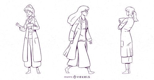Female Doctor Character Set Female Doctor Character Set