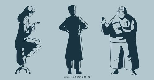 Pacote de Ilustração Doctor Monotone