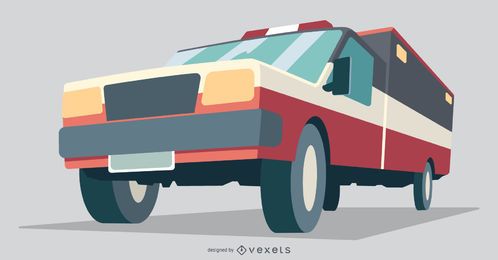 Ambulance Vehicle Flat Illustration Ambulance Vehicle Flat Illustration