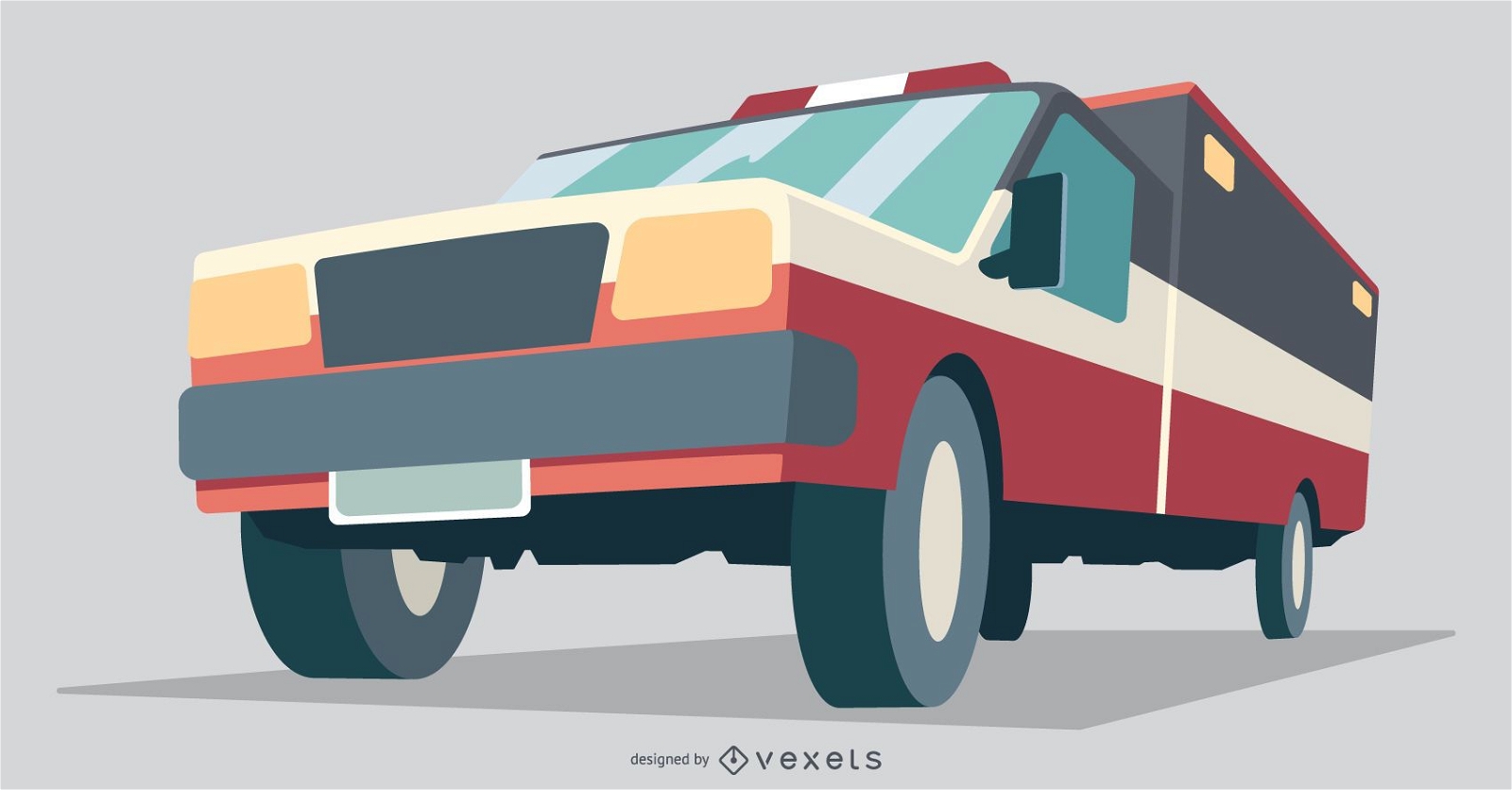 Ambulance Vehicle Flat Illustration