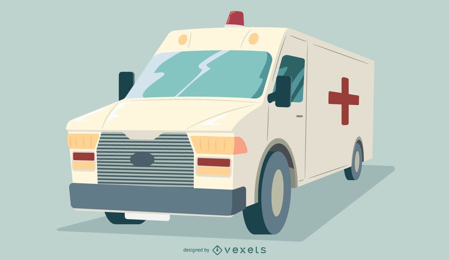 Design gráfico de caminhão de ambulância Design gráfico de caminhão de ambulância