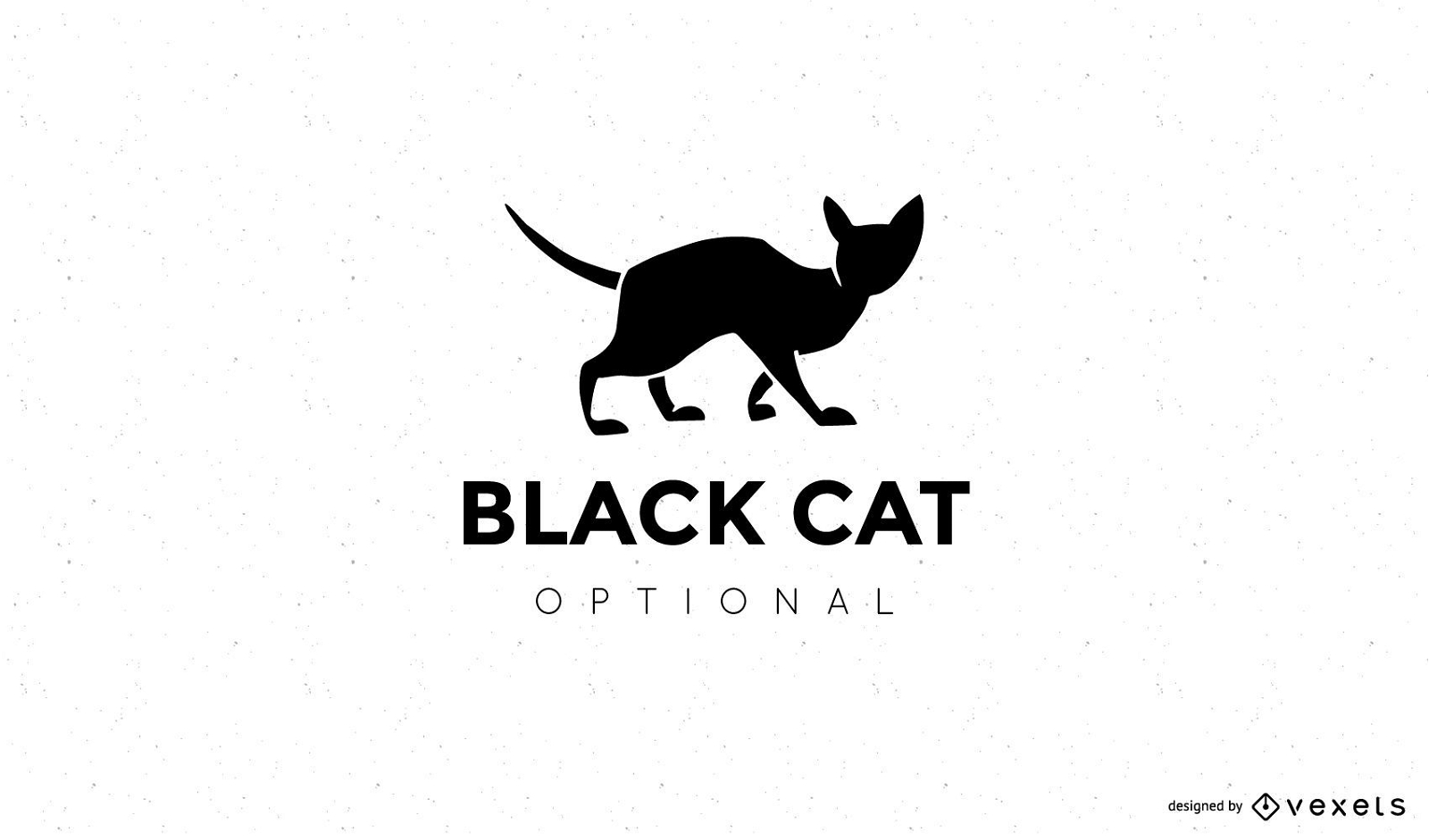 Schwarzer Katzen-Schattenbild-Logo-Entwurf