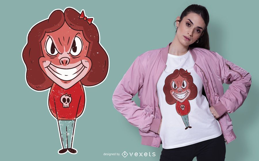 Design de t-shirt de menina mal Design de t-shirt de menina mal
