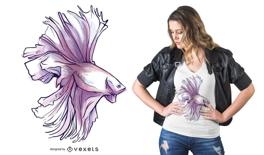 Design de t-shirt de peixe Betta Design de t-shirt de peixe Betta