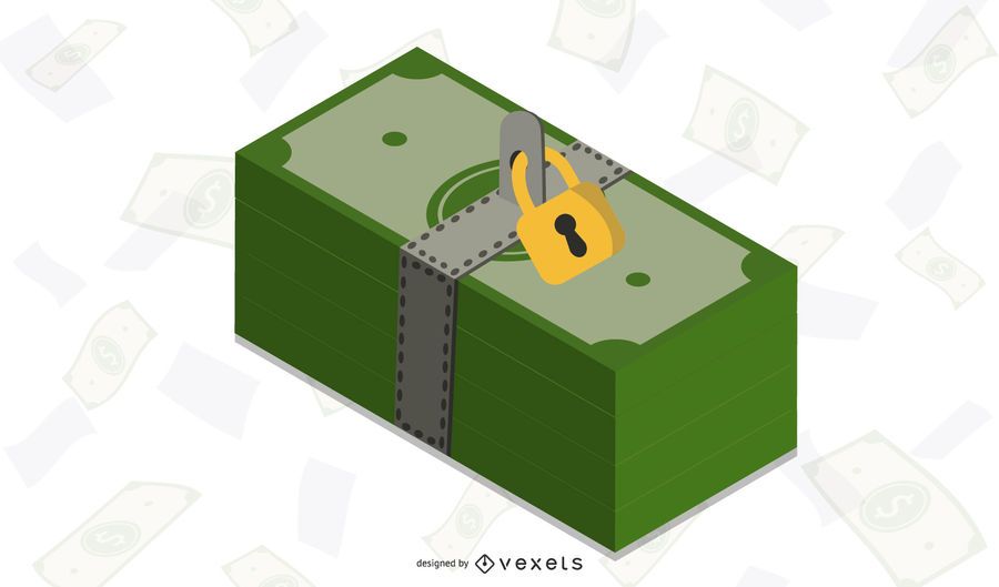 Money with gold lock Money with gold lock