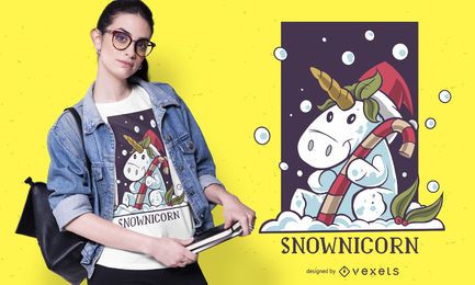 Design de camiseta Snownicorn
