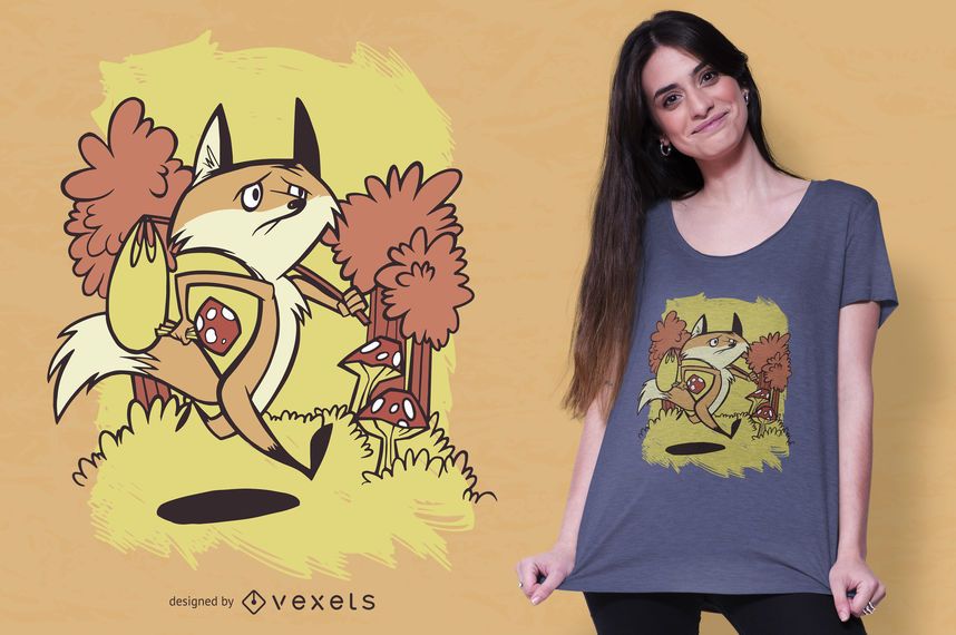 Diseño de camiseta de zorro triste Diseño de camiseta de zorro triste