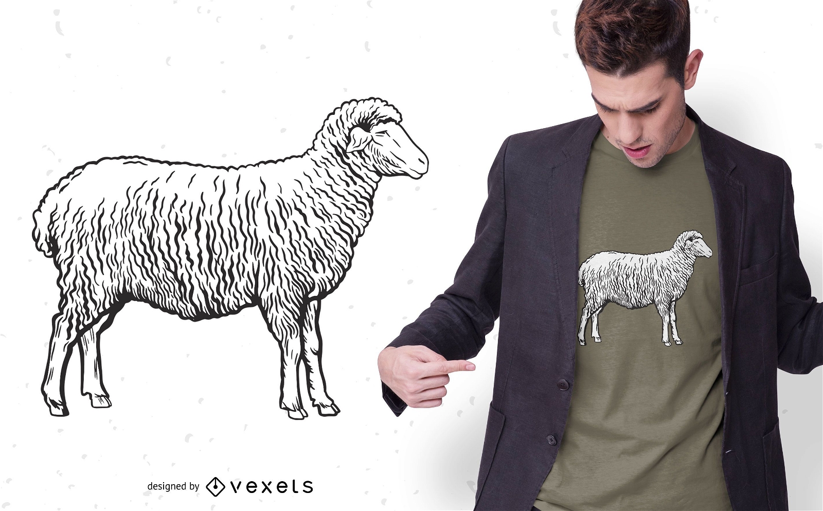 Design de t-shirt de ovelha