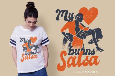 Salsa heart t-shirt design