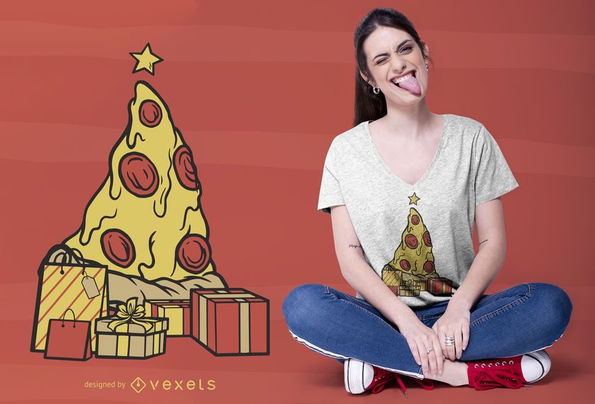 Diseño de camiseta pizza navidad Diseño de camiseta pizza navidad