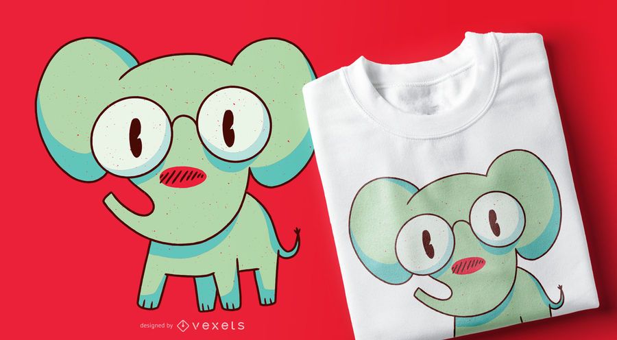Diseño elegante de camiseta de elefante Diseño elegante de camiseta de elefante