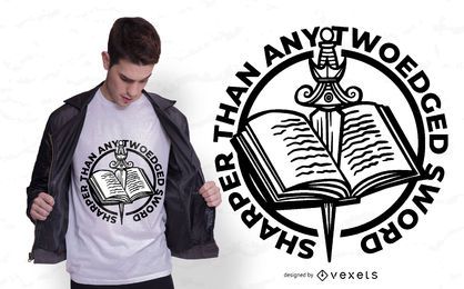 Design de t-shirt de espada de livro Design de t-shirt de espada de livro