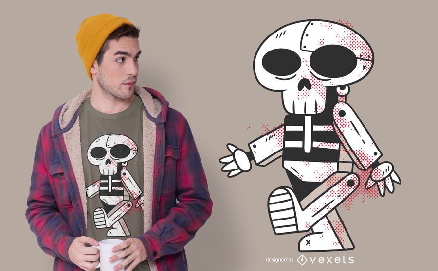 Robot skull t-shirt design Robot skull t-shirt design