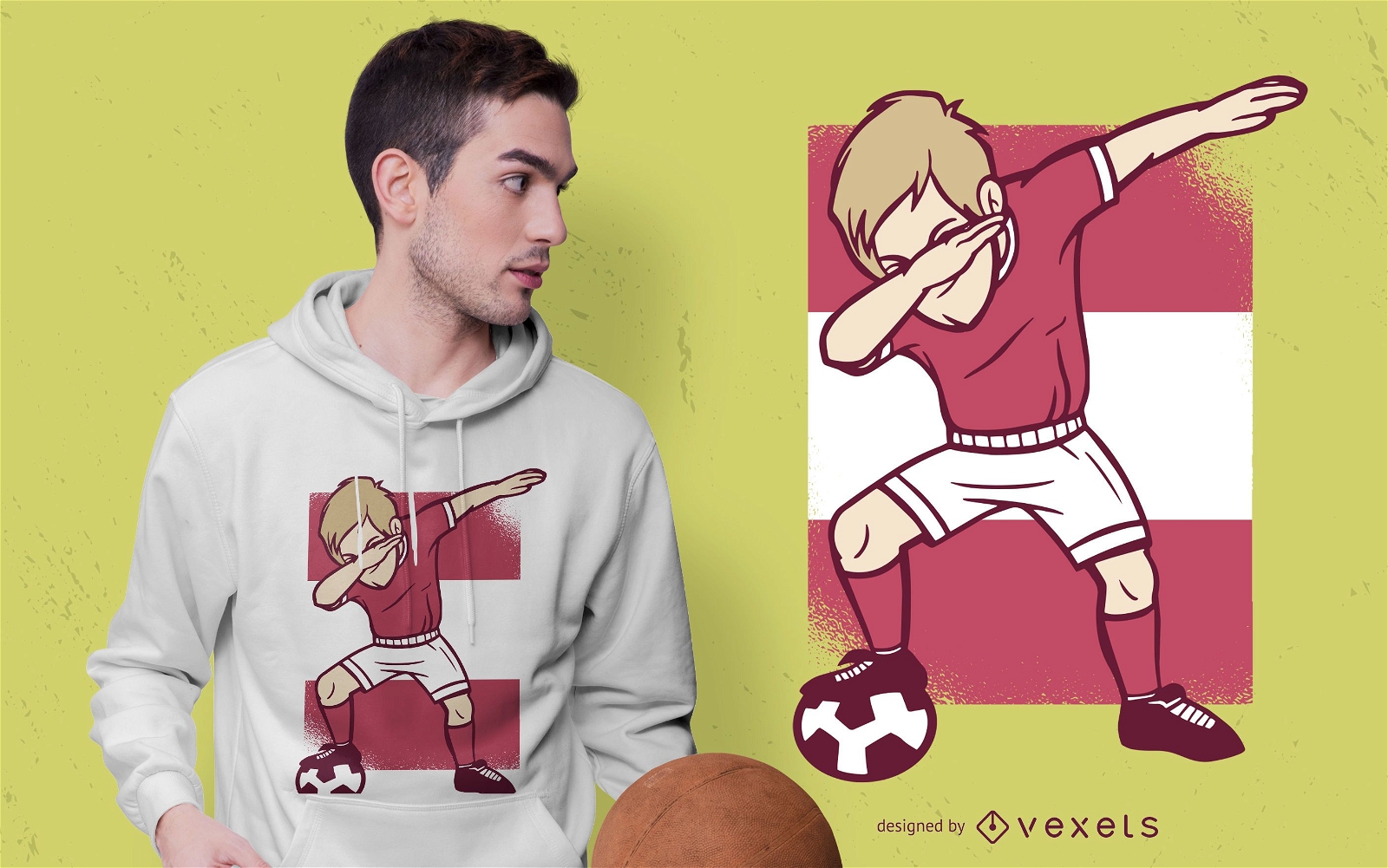 Fußballspieler tupft T-Shirt Design