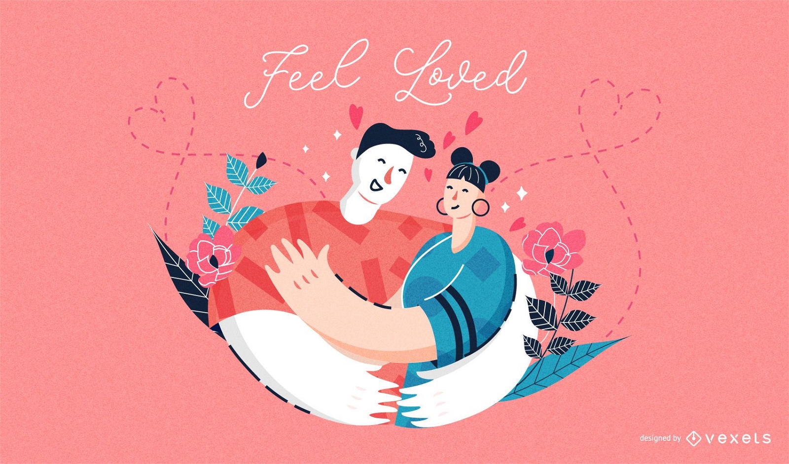 Feel loved valentines illustration