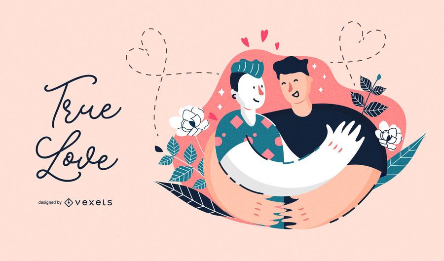 Ilustração de dia dos namorados amor verdadeiro Ilustração de dia dos namorados amor verdadeiro