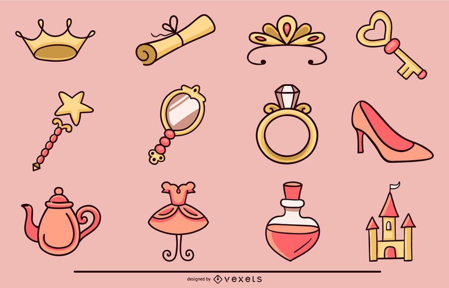 Coleção de elementos de princesa Coleção de elementos de princesa