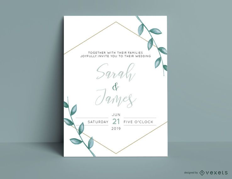 Plantilla de tarjeta de invitación de boda Plantilla de tarjeta de invitación de boda