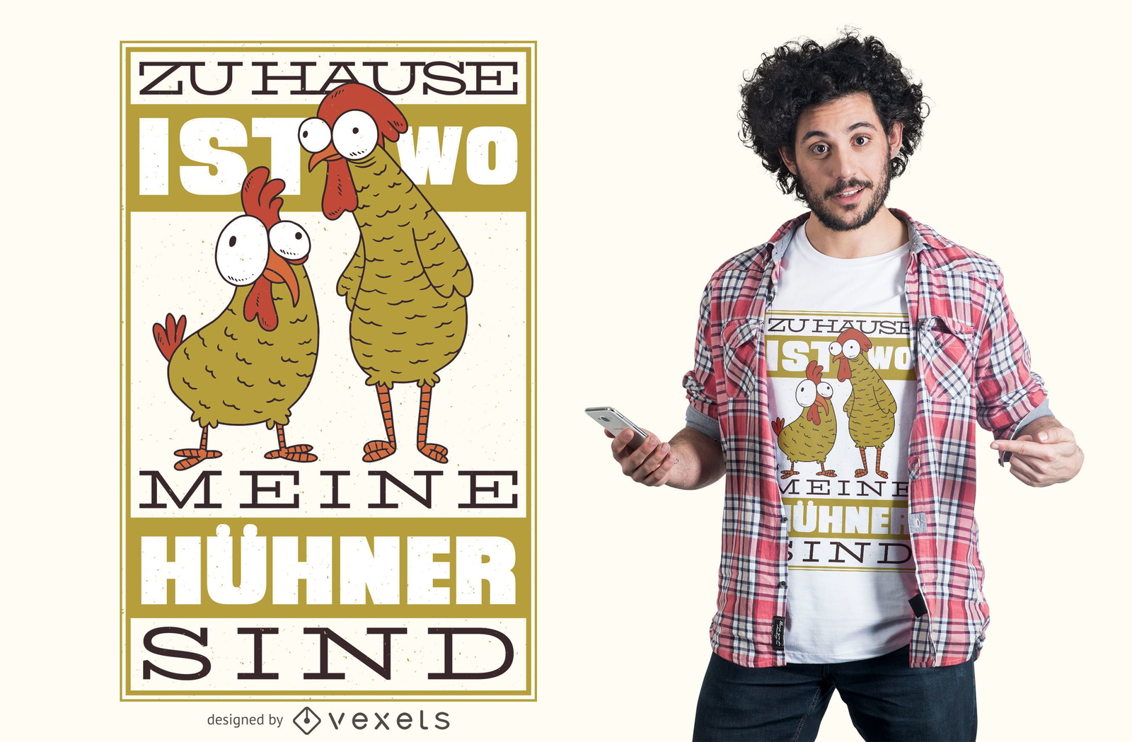 Chicken German Quote T-shirt Design