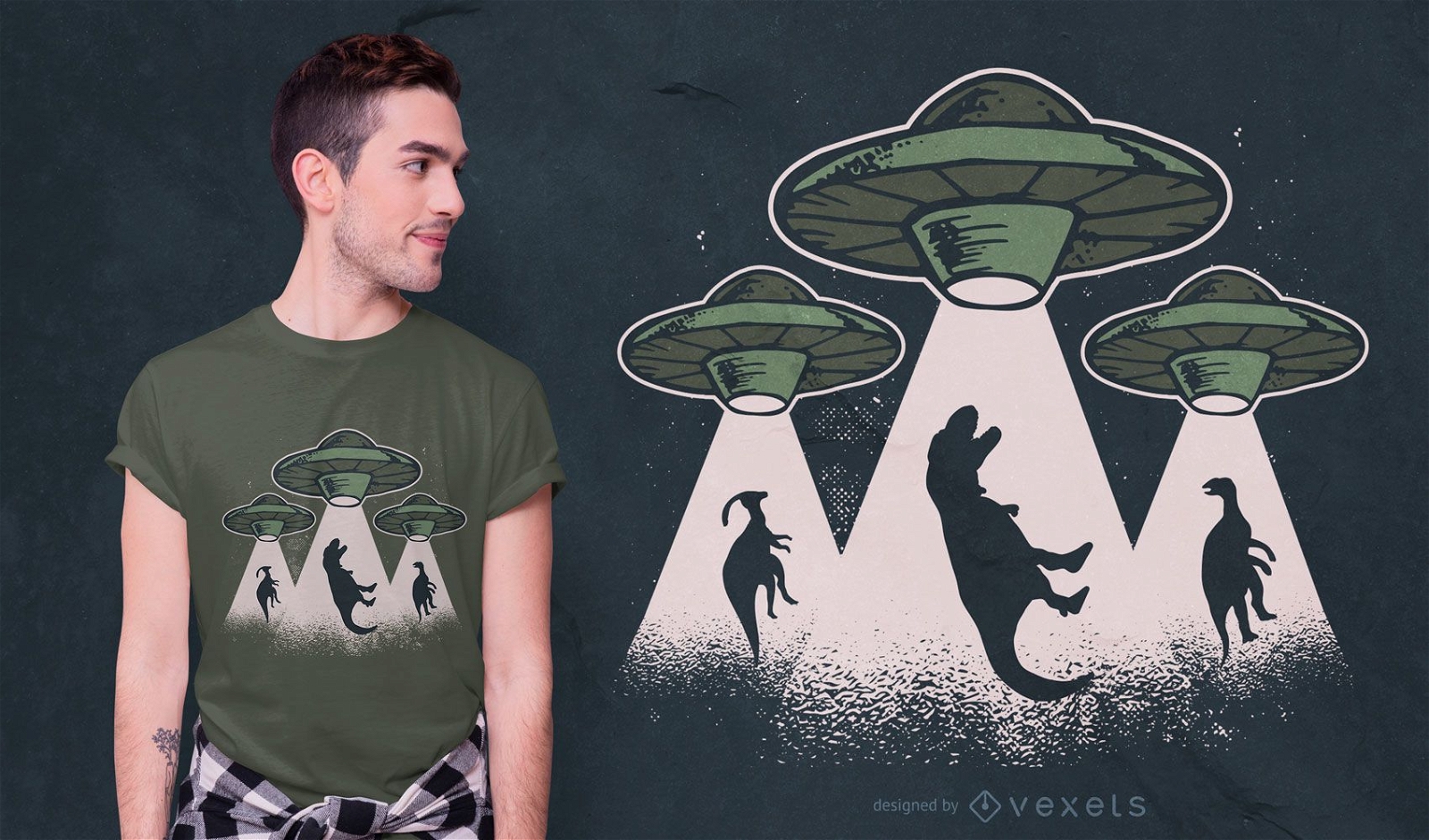 Ufo dinos t-shirt design