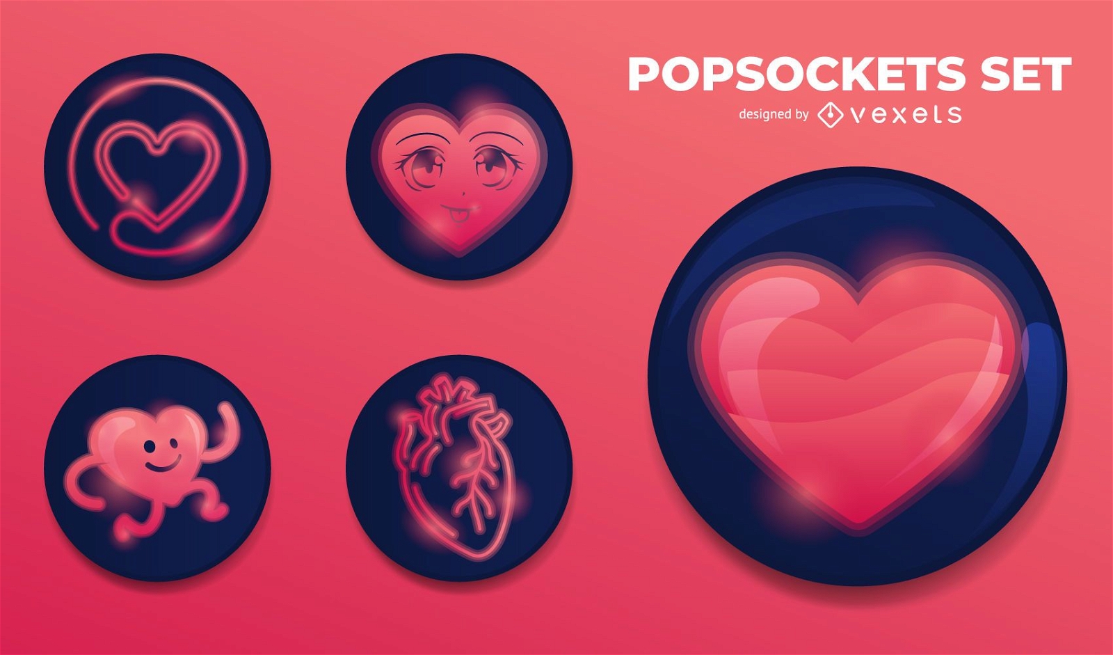 Popsockets heart set