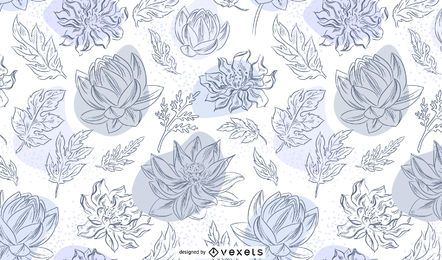 Handgezeichnetes Muster der chinesischen Blumen