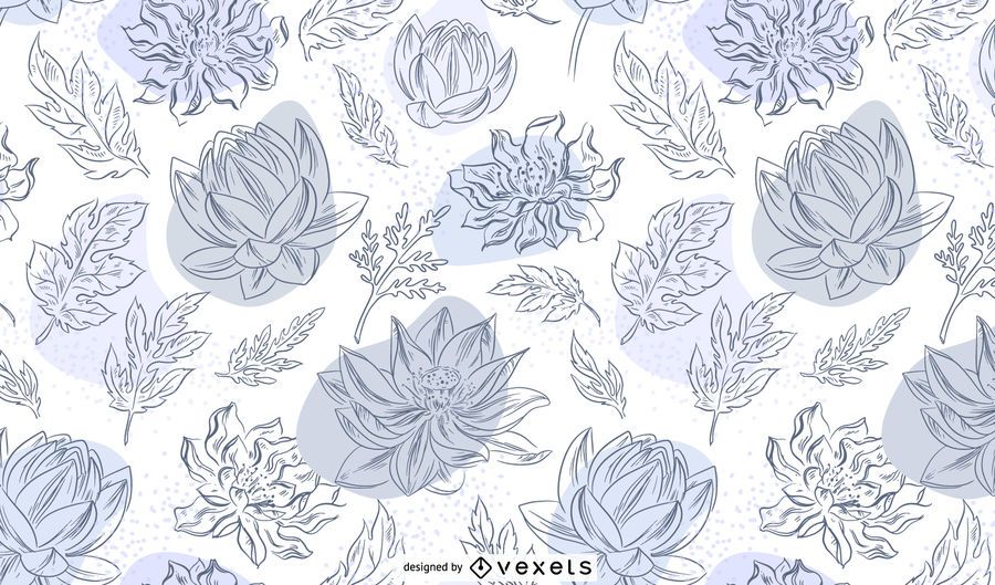 Chinese flowers hand drawn pattern Chinese flowers hand drawn pattern