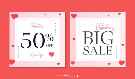 Valentinstag Sale Banner Set
