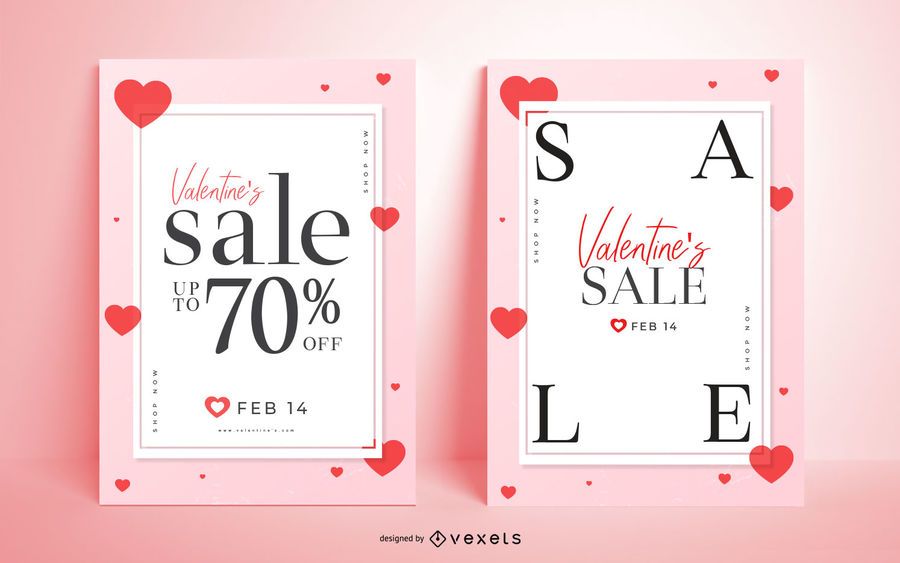 Valentinstag Verkauf Poster Set Valentinstag Verkauf Poster Set