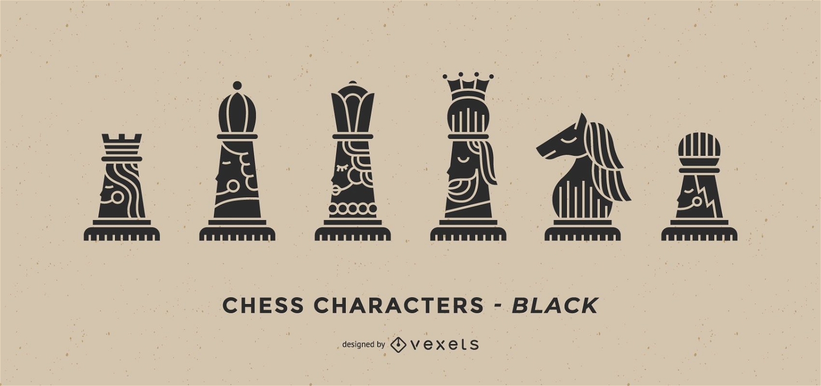 Schwarzer Schachzeichensatz