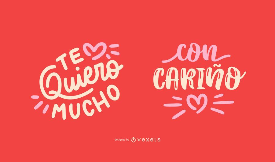 Conjunto de design de citação espanhola de dia dos namorados Conjunto de design de citação espanhola de dia dos namorados