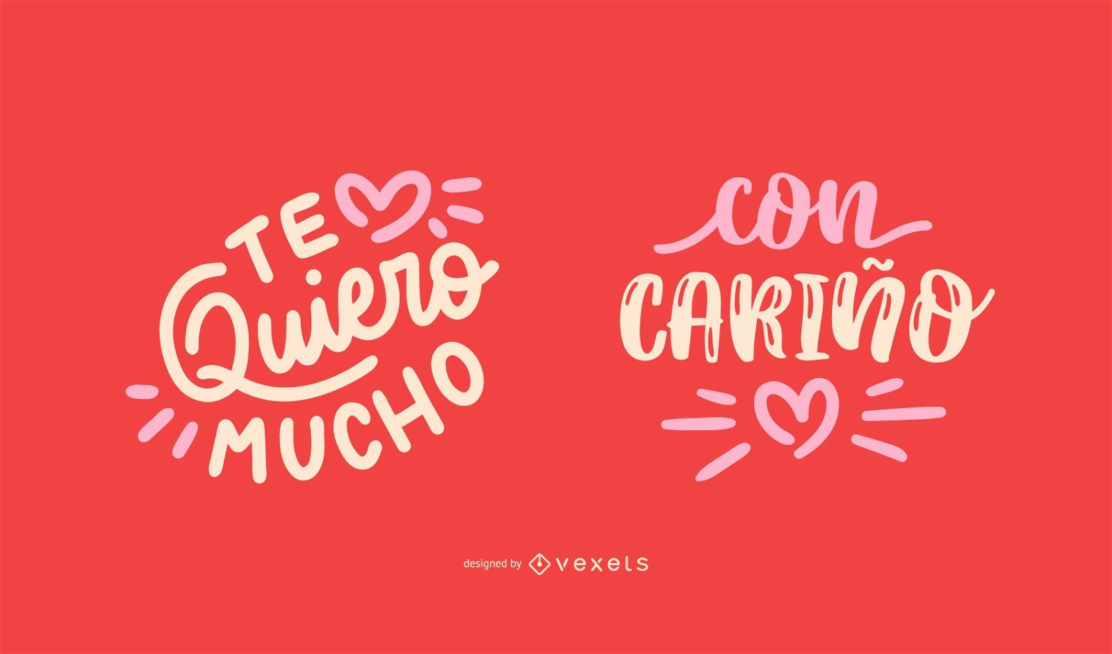 Spanisches Zitat-Design-Set zum Valentinstag