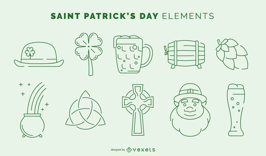 St. Patrick's Day Stroke Element Set St. Patrick's Day Stroke Element Set