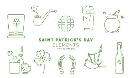 Paquete de elementos de trazo del día de San Patricio