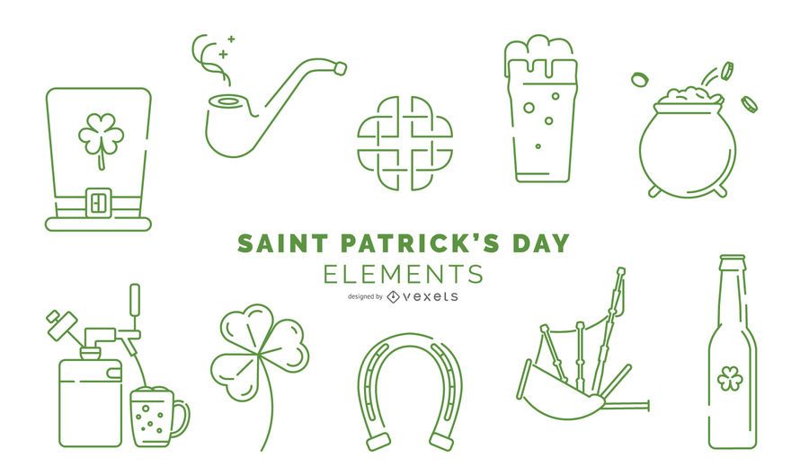 St. Patrick's Day Stroke Element Pack St. Patrick's Day Stroke Element Pack