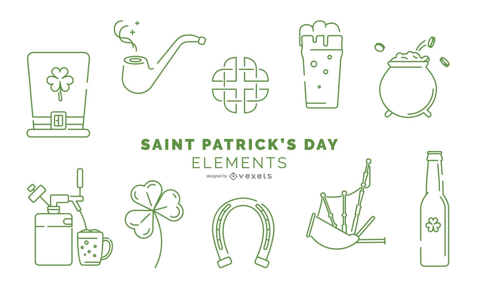 St. Patrick's Day Stroke Element Pack
