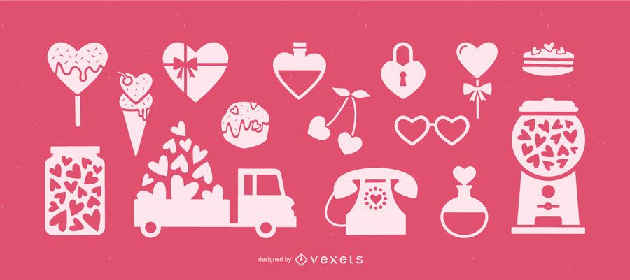 Valentine's day heart elements Valentine's day heart elements