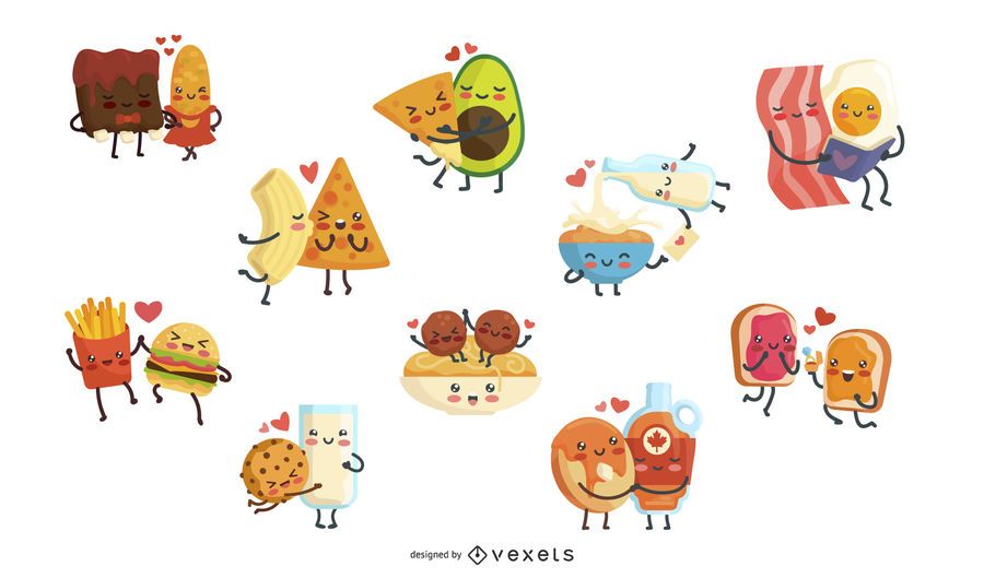 Food couples character set Food couples character set