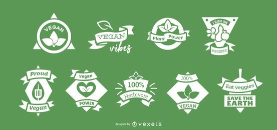 Conjunto de insignias veganas Conjunto de insignias veganas