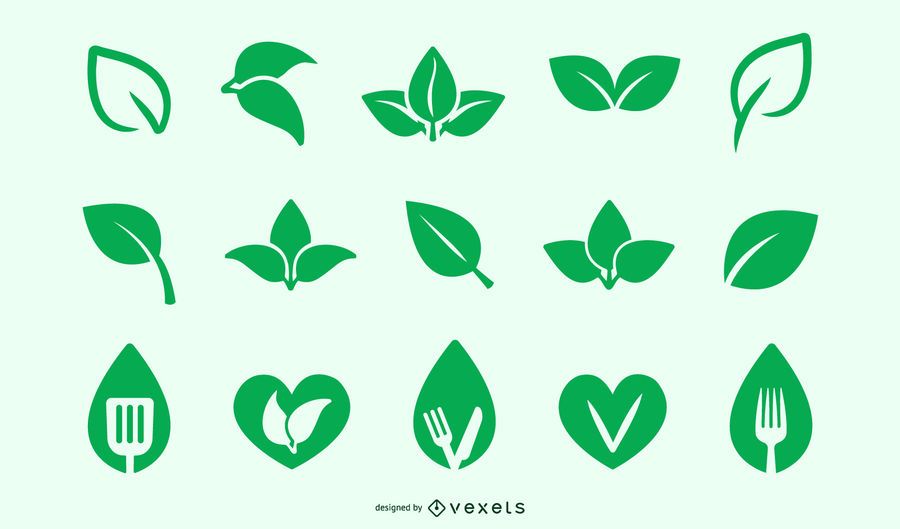 Vegan and vegetarian icon set Vegan and vegetarian icon set