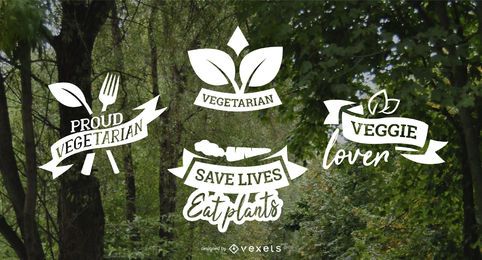 Paquete de insignias vegetarianas Paquete de insignias vegetarianas