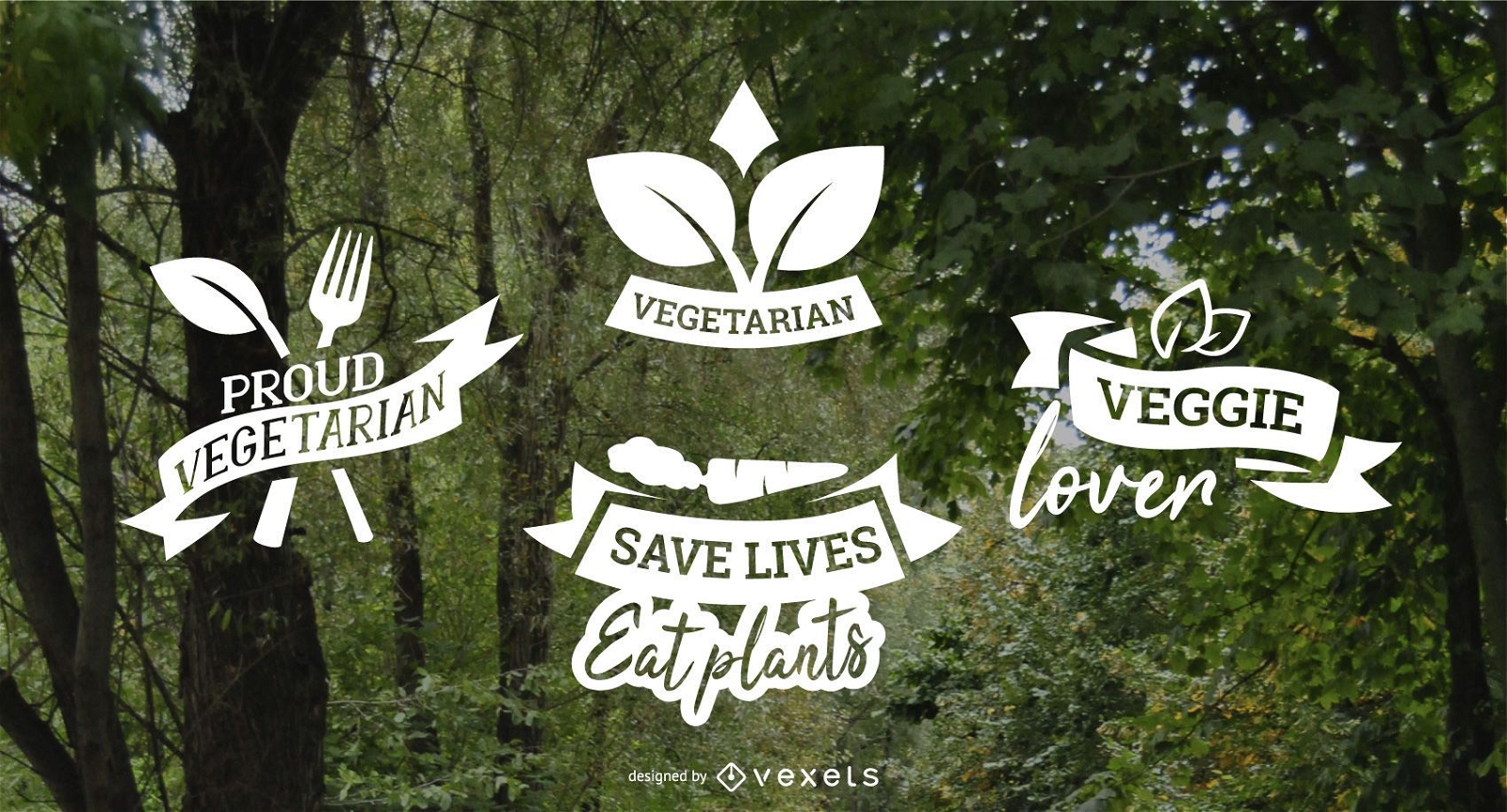 Pacote de emblemas vegetarianos
