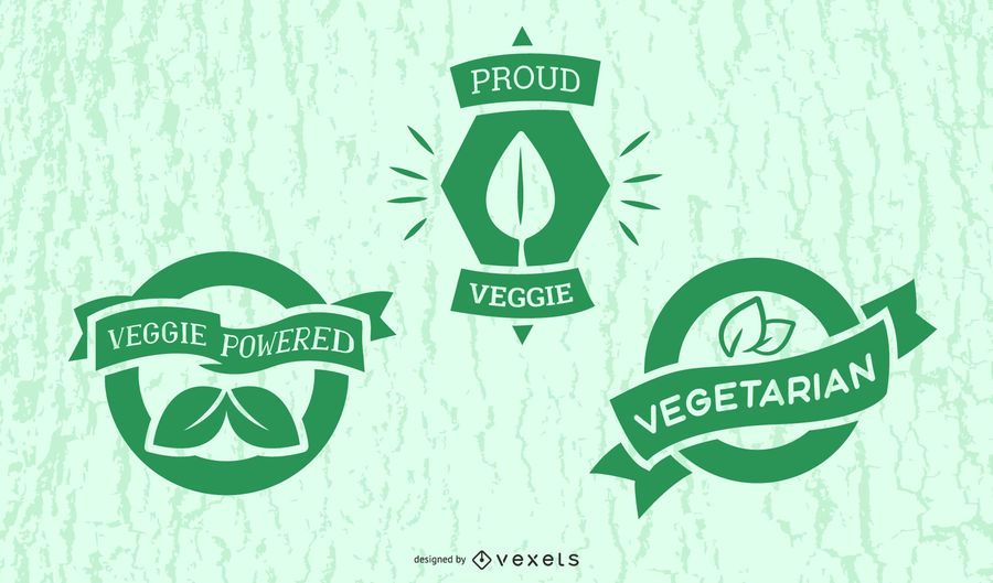 Conjunto de insignias vegetarianas Conjunto de insignias vegetarianas