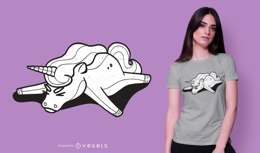 Design de t-shirt de unicórnio cansado Design de t-shirt de unicórnio cansado